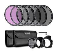 NEEWER Kit de Filtros de Lente de 52mm: UV, CPL, FLD, ND2, ND4, ND8, Parasol y Tapa de Lente Compatible con Canon Nikon Sony Panasonic DSLR Cámaras con Lente de 52mm