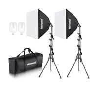NEEWER Kit de Iluminación Continua de Caja de Luz Equivalente a 700W，2 Bombillas de LED de 5700K，60x60cm Softbox con Enchufe E27 para Equipo de Estudio Fotográfico
