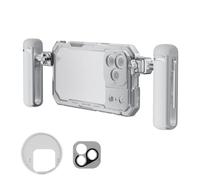 NEEWER Kit de Jaula para teléfono de vídeo Solo Compatible con iPhone 17 Pro, con Anillo de Filtro de 67 mm, Placa Trasera de Lente de 17 mm, Adaptador de Montaje T, 2 Asas, PA143 (Plata)