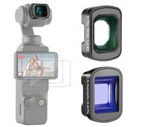 NEEWER Kit de Lentes Compatible con dji Osmo Pocket 3 Creator Combo Accesorios, Gran Angular de 0.75X (FOV de 108°) + 1.2X Azul Juego de Lentes de Efecto cinematográfico anamórfico + 2 Protectores de