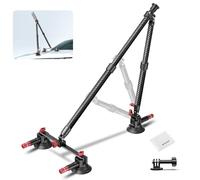 NEEWER Kit de Montaje con Triple Soporte Coche Ventosa Fibra de Carbono con Adaptador Actioncam Compatible con GoPro Insta360, Riel NATO y 61cm Poste Extensión con Paño Limpieza,Máx Carga 1kg (CA136)