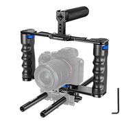 NEEWER Kit de Montaje para cámara de vídeo de aleación de Aluminio con Dos Asas Superiores, Varillas de 15 mm, Compatible con Sony A7S III,Sony A6600 Canon EOS R5 R6 DSLR Mirrorless Camera Negro-Bleu