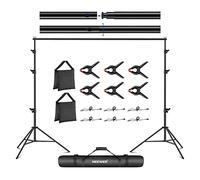 NEEWER Kit de Soporte de Fondo Ajustable de 2,6 x 3m, Sistema de Soporte de Fondo de Fotografía con 4 Barras Transversales, 6 Abrazaderas de Resorte 6 Clips Fondo 2 Bolsas y Bolsa de Transporte