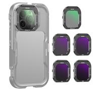 NEEWER Kit Filtros Lentes Teléfono (Paquete de 5), Difusión Negra 1/4/ND8/ND16/ND32/ND64 Vidrio Óptico HD Liberación Rápida Solo Compatible con iPhone 16 Pro (PA073) y 16 Pro MAX (PA074) Phone Cage