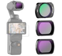 NEEWER Kit Filtros ND y CPL para Pocket 3 (Paquete de 3), ND4 ND8 CPL Filtro Polarizador Magnético Densidad Neutra con Vidrio Optico HD Multicapa Compatible con dji Osmo Pocket 3 Creator Combo,FL-B03