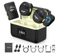 NEEWER KM18 Micrófono Inalámbrico con Estuche Carga USB C OTG 48KHz 24Bits 20H Batería Conector TRS 3,5mm Alcance 150m Mini Mic Solapa Cancelar Ruido, Compatible con iPhone Android Phone Laptop PC