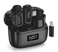 NEEWER KM19 - Micrófono de Lazo inalámbrico, Mini micrófono USB-C con reducción de Ruido, 48 kHz/24 bits, relación señal/Ruido de 81 DB,Modo silencioso, Mono y estéreo, Compatible con Mic App