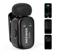 NEEWER KM19B Transmisor Micrófono Solapa Inalámbrico con App Control, 10Hrs Batería, Magnético Cancelación de Ruido Mini Clip On Lapel Lav Mic para iPhone Android Grabación Video Streaming Vlogs
