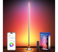 NEEWER Lámpara Pie LED Inteligente, 1500lm Luz Esquina RGBW 16 Millones Colores, App/Remoto/Voz Control/Personalización/AI/Music Sync, 1800-6500K Luz Ambiental para Dormitorio Sala Estar Hogar, NF01
