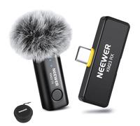 Neewer Lavalier - Sistema de micrófono inalámbrico, 1 receptor USB C con adaptador OTG y 1 transmisor de condensador omnidireccional con cancelación de ruido compatible con iPhone 16 Pro Max S24 Ultra