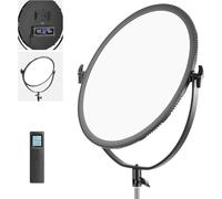 Neewer LED Iluminación Redonda Estudio Bicolor, Luz Ultrafina con Borde Estudio, Luz Retrato Regulable 21" y 70W con Soporte Batería Adaptador AC Control Remoto Inalámbrico 2,4G (Batería No Incluida)
