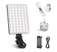 NEEWER LED Luz Selfie con Clip Frontal y Trasero para Movil/Portátil, Alta Potencia 60 LED 2000mAh Recargable CRI 95+ 3 Modos Panel de Iluminación Portátil para Zoom Call TikTok Video Foco Fotografía
