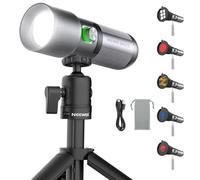 NEEWER Linterna Fotográfica Basics FL10 RGB con Trípode de Escritorio | 20 Filtros Gobo,7500MAh,10W,6300K,CRI95+,Foco LED Portátil Luz Ambiental Atardecer,Iluminación para Estudio Grabación Vídeo