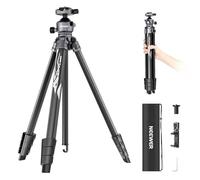 NEEWER LITETRIP LT07 61" Trípode Cámara Viaje con Cabezal Esférico Perfil Bajo con Giro e Inclinación Placa Arca QR Compatible con Peak Design V3 Placa Tripod Eje Central Doble Soporte Móvil,Máx 22lb