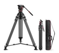NEEWER LL36 78" Trípode Cámara Vídeo Liberación Rápida con Cabezal Fluido Amortiguación Ajustable, Trípode Fibra Carbono Resistente con Placa QR Compatible con dji RS Manfrotto