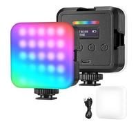 NEEWER Luz de Vídeo RGB Magnética, Luz de Cámara LED RGB61 a Todo Color de 360° con 3 Monturas de Zapata Fría/CRI 97+/20 Modos de Escena/2500K-8500K/2000mAh Luz Portátil Recargable para Selfie