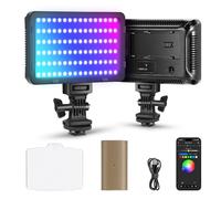 NEEWER Luz Video RGB con 4300mAh NP-F750 Batería Repuesto, App Control, Iluminación LED Cámara a Todo Color 360°, CRI95+ Regulable para Videocámara DSLR Estudio Fotografía Grabar Transmisión, RGB176