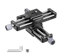 NEEWER Macro Rail Slider, 4 Ejes Giratorio 360° aleación de Aluminio riel de Enfoque con Placa de liberación rápida Tipo Arca Tornillo de 1/4 Pulgadas para cámara, videocámara, trípode, Macro