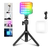 NEEWER Magnética RGB Luz Video con Trípode Escritorio y 3 Zapatas Frías, Luz LED Cámara 360° a Todo Color, CRI97+/20 Escenas/2500K-8500K, 2000mAh Luz Panel Pequeñp Grabación Foto Recargable, RGB61