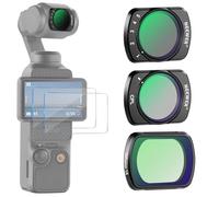 NEEWER Magnéticos ND2-32, 1/4 Black Diffusion & CPL Filtros Set, Compatible con dji Osmo Pocket 3, 3 Pack Accesorios Action CAM con 2 Protector Pantalla de Vidrio Templado, Vidrio Óptico Multicapa/HD