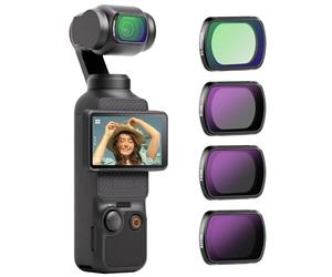 NEEWER Magnético ND&Negro Difusión 1/4 Efecto Filtro Kit Compatible con Dji OSMO Pocket 3 Creator Combo Accesorios,Acción Cámara 4 Pack Densidad Neutra (ND16 ND64 ND256) & Niebla Cinemáticos Filtros