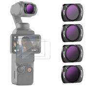 NEEWER Magnético ND/PL Filtro Set Compatible con DJI Osmo Pocket 3, 4 Pack Filtro ND8/PL ND16/PL ND32/PL ND64/PL con 2 Protector Pantalla Táctil LCD Vidrio Óptico HD Multicapa Accesorio/Marco Aluminio