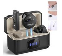 NEEWER Micrófono Lavalier Inalámbrico para USB C con Estuche Carga,Compatible con iPhone/Android/PC/Laptop,Mini Micrófono Solapa 48KHz/24Bit,Cancelar Ruido Batería 24H para Grabación Vlog Vivo, KM18