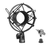 NEEWER Microphone Shock Mount, Mic Holder Soporte Micrófono para Stand & Boom Arm con Cuerdas Elásticas & 3/8" to 5/8" Adaptador Tornillo, Compatible con 2.4" a 2.6" (60 to 65mm) Micrófonos, MS043