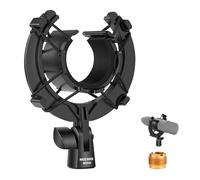 NEEWER Microphone Shock Mount, Mic Holder Soporte Micrófono para Stand & Boom Arm con Cuerdas Elásticas & 3/8" to 5/8" Adaptador Tornillo, Compatible con 1.8" a 2" (46 to 50mm) Micrófonos, MS048