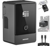 NEEWER Mini batería V Montaje con Cable Tipo C, 6800 mAh 99 WH 14,5 V batería V-Lock con Pantalla OLED/PD 65 W USB-C/D Tap/BP/USB A/DC para cámara de Fotos, PS099E