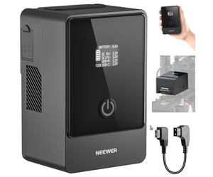 NEEWER Mini batería V Montaje con Cable Tipo C, 6800 mAh 99 WH 14,5 V batería V-Lock con Pantalla OLED/PD 65 W USB-C/D Tap/BP/USB A/DC para cámara de Fotos, PS099E