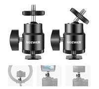 NEEWER Mini Cabeza de Bola con Zapata Fría y Tornillo 1/4”, Paquete de 2, 360° Giratorio 90° Inclinación Cabeza Esférica Montaje Cámara Adaptador de Zapata Caliente para Cámara, Luz Vídeo LED, ST17