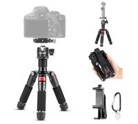 NEEWER Mini Trípode Escritorio Cámara con Soporte Teléfono Compatible con iPhone para Grabar Filmar, 20''/50cm Soporte Pequeño Portátil para Webcam DSLR, Rótula 360°, Placa QR 1/4", TP-AAM521