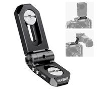 NEEWER Mini Foldable L Plate Adaptador Montaje Accesorios con 1/4" Tornillos, Antigiro Desmontable Pin, Compatible con SmallRig Camera Cage, Luz LED, Action Camera, Transmisor Video Inalámbrico,UA081