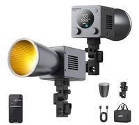 NEEWER Mini luz LED de video de 60 W con batería de 50 Wh/carga rápida PD de 100 W, aplicación/control de 2.4 G/NFC, iluminación de salida continua de estudio COB regulable bicolor 44.800 lux/1 m 2700