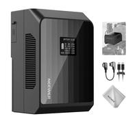 NEEWER Mini V-Mount Batería PS099EP, 6800mAh 99Wh, Carga Rápida PD 100W, Doble Puerto USB C/D/BP/USB A/Doble Puerto DC/Pantalla OLED/Paño Limpieza para Videocámara, Monitor, Luz Video