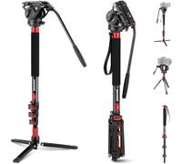 NEEWER Monopod para cámara de 71,6 pulgadas, monopié telescópico de fibra de carbono con placa de liberación rápida, para DJI RS Gimbals, base extraíble para cámara de vídeo, carga máxima de