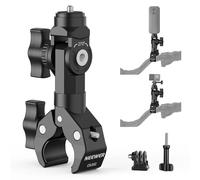 NEEWER Motocicleta Bici Manillar Clamp Mount,Soporte Clip Resistente 1/4" Tornillo & 3 Prong Adaptador Compatible con Insta360 X5 X4 GoPro Hero 13 12 POV Grabación Video,360°Rotación & 270°Tilt,CA161