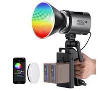 NEEWER MS60C RGBWW Luz Vídeo LED con 2.4G/App Control, 2X 7800mAh NP-F970 Baterías, Difusor, Iluminación Continua 65W Mini COB Foco Lámpara Estudio Bowens Mount 2700K-6500K 8300lux/1m CRI97+/TLCI98+