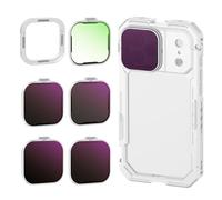 NEEWER ND Filter Set Solo para PA143/PA144 Phone Cage,Densidad Neutra ND8/16/32/64 + Black Diffusion 1/4 + Magnetic Placa Trasera, Filtro Accesorios Kit Compatible con iPhone 17 Pro/17 Pro MAX, Plata