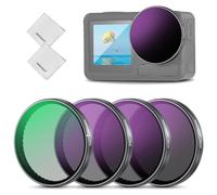 NEEWER Filtros ND Set Compatible con dji Osmo Action 5 Pro/4/3, Paquete de 4 Filtros ND8/ND16/ND32/CPL Vidrio Optico HD Multicapa, Accesorios para Lentes Cámara Acción con 2 Paños Limpieza