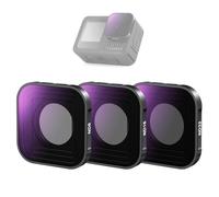 NEEWER ND Filtros Set Compatibles con GoPro Hero 13 12 11 10 9(Paquete de 3), ND8 + ND16 + ND32 Kit Accesorios Foto Lentes Acción Densidad Neutra con Vidrio Optico HD Multicapa de Rosca, FL-GP13