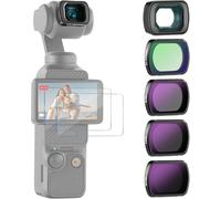 NEEWER ND Filtros Set (Paquete de 4) Compatible con dji Osmo Pocket 4/Pocket 3/Xtra Muse Creator Combo Accesorios con 0.75X Lente Gran Angular y Protectores Pantalla, ND16 ND64 ND256 Filtro Difusión