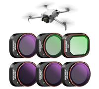 NEEWER ND/PL Filtro Set Compatible con dji Mini 4 Pro, 6 Pack UV CPL ND8/PL ND16/PL ND32/PL ND64/PL Polarizador Neutral Densidad Drone Lentes Accesorios, Multi Coated HD Optical Glass/Aluminum Frame