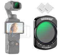 NEEWER ND Variable Difusión Negra 1/4 Filtro Compatible con dji Osmo Pocket 3 Creator Combo Accesorios, ND2-32, 2 en 1 Filtro Magnético para Cámara Acción con Protectores Pntalla y Paños Limpieza.