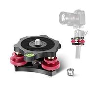 NEEWER Nivelador de Cámara con Base de Nivelación Cabezal Trípode, Cabezal de Tres Ruedas de 3 Ejes de Aleación de Aluminio de Grado Aeronáutico, Rosca de 3/8", Ajuste de Angulo Preciso de +/-5°,LP64