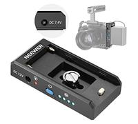 NEEWER NP-F Placa Adaptadora de Batería con Indicadores de Potencia de Batería LED, Salidas Macho de 12V DC 5,5 x 2,5mm y Macho de 7,4V DC 5,5 x 2,1mm, Compatible con Baterías Sony NP-F, PS004E