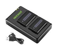 NEEWER NP-FW50 Cámara Cargador de Batería Set Compatible con Sony ZV-E10, A7, A7R, A7RII, A7II, A7SII, A7S, a3000, a5000, a6000, a6300, a6400, a6500, RX10 Series (2-Pack, Micro USB Port, 1100mAh)