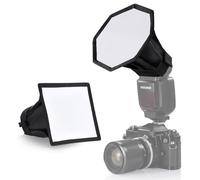 NEEWER Difusor de Flash Actualizado Speedlight Softbox Plegable 2 Pack, (5.9"/15cm Octágono, 6"x5" Rectangular)para Z2 Z1 V1 Flash de Cabeza Redonda y Compatible con Godox Sony Nikon Canon Flash, NS5P