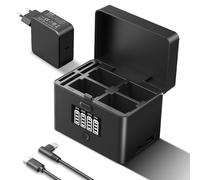 NEEWER NW-ZP4 2 en 1 Cuatro Canales USB Cámara Cargador Batería para NP-FZ100&LP-E6,40W Carga Rápida PD 45W Cargador Compatible con Sony A6700 A7III FX3 FX30 A7IV Canon EOS R5 Mark II 6D/II 5D/III 5D